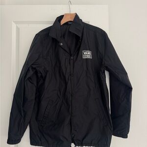 VANS brand men’s black snap button windbreaker parka jacket coat size medium